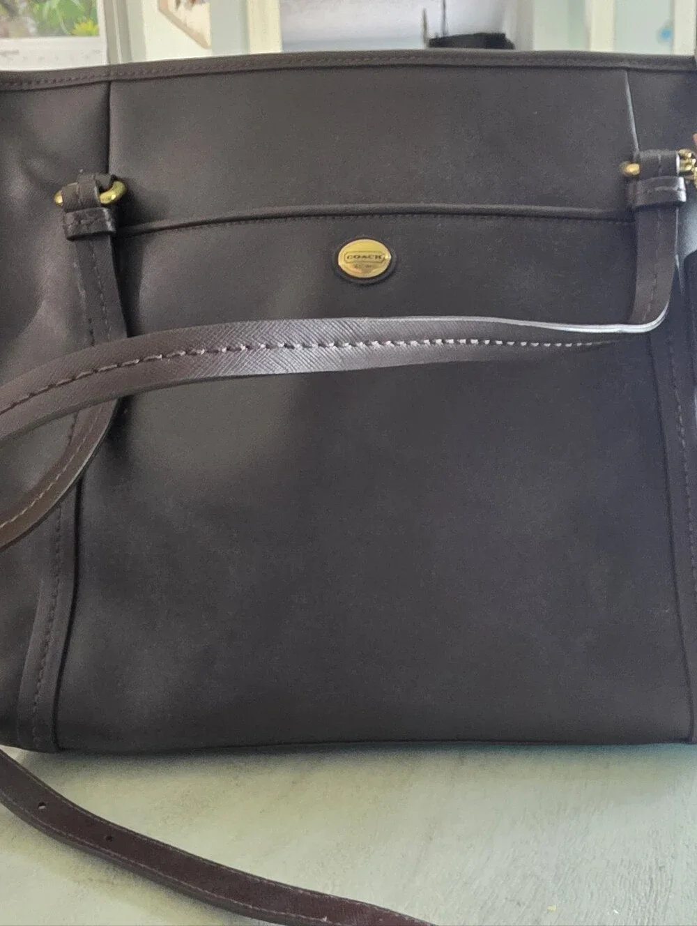 COACH PEYTON leather Tote. Chocolate Brown. Never Used